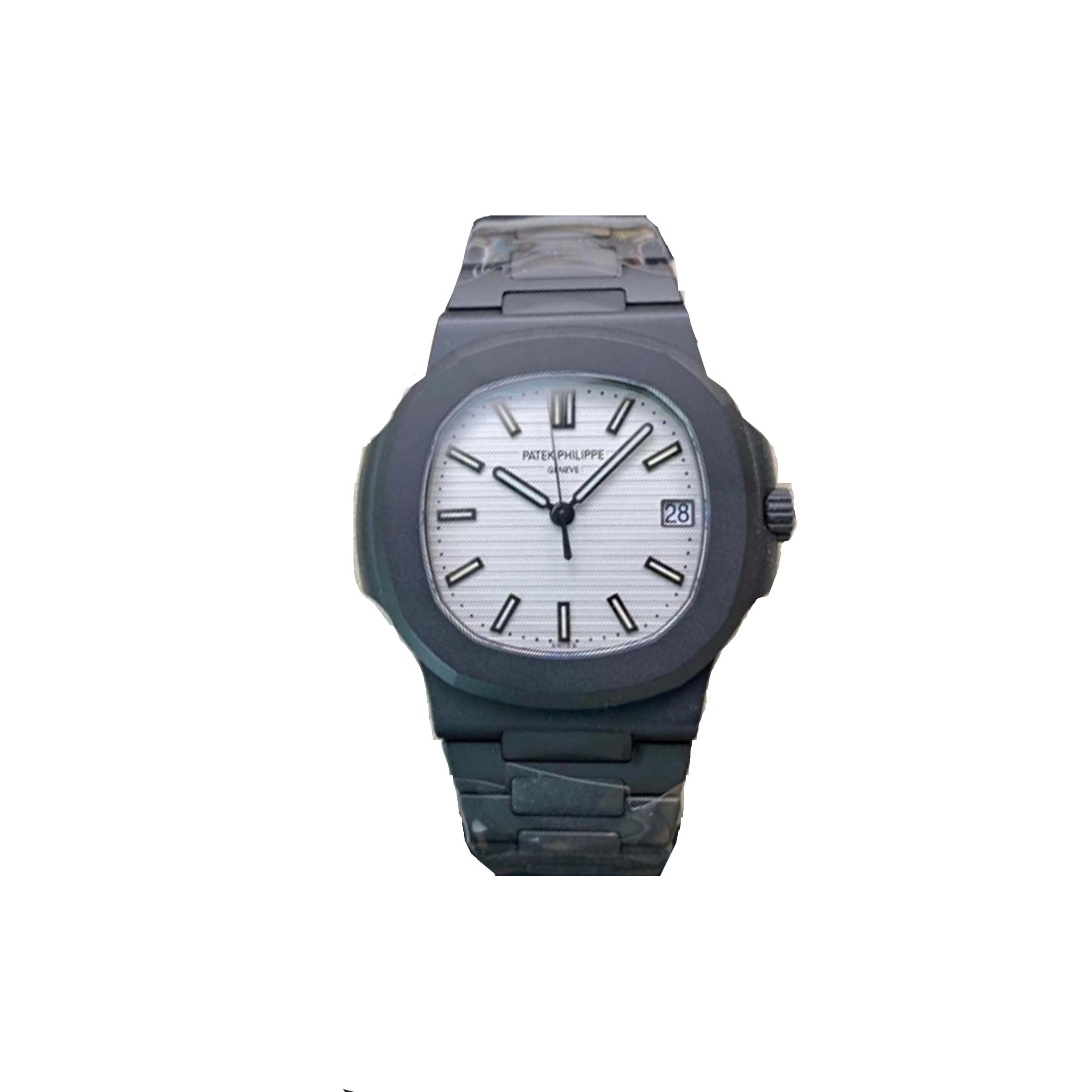 P**ek Ph**ppe nautilus version diamond carbon coated case watch 5711a